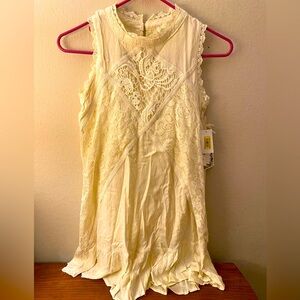 Chelsea & Violet Girls Lace Dress Mock Neck Ruffle Shift Flower White L NWT